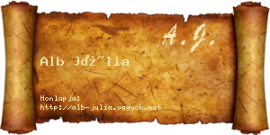 Alb Júlia névjegykártya